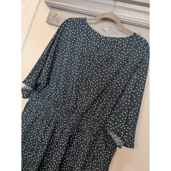 BLOOMCHIC Womens Plus Size 26 Jumpsuit Green White Polka Dots Pockets - Picture 6 of 7